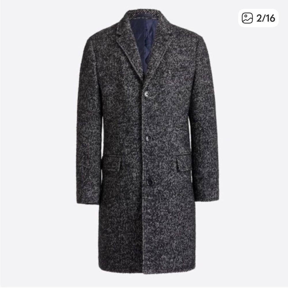 J.Crew Mercantile Men’s Herringbone Gray Wool Coat